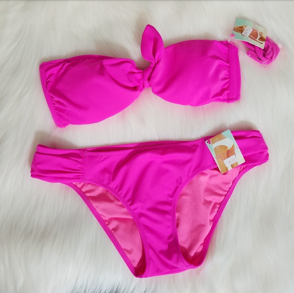 Victoria's Secret Front Tie Pink Bikini Set